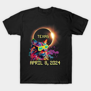 Totality Total Solar Eclipse Cat April 8 2024 Texas T-Shirt